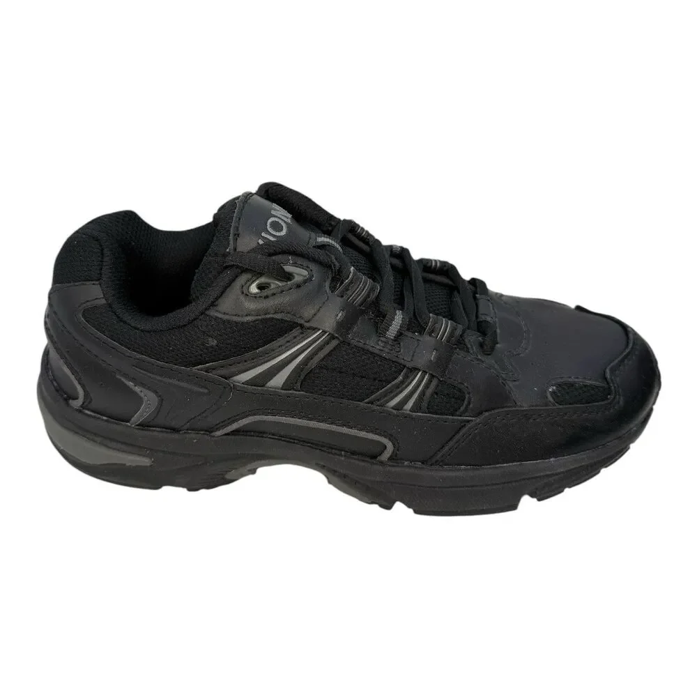 Vionic Walker Shoes Womens  Size 7 Black Leather Lace Up Sneaker Walking Comfort